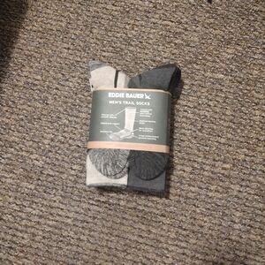 Eddie Bauer Men's Trail Socks - Gray and Cream